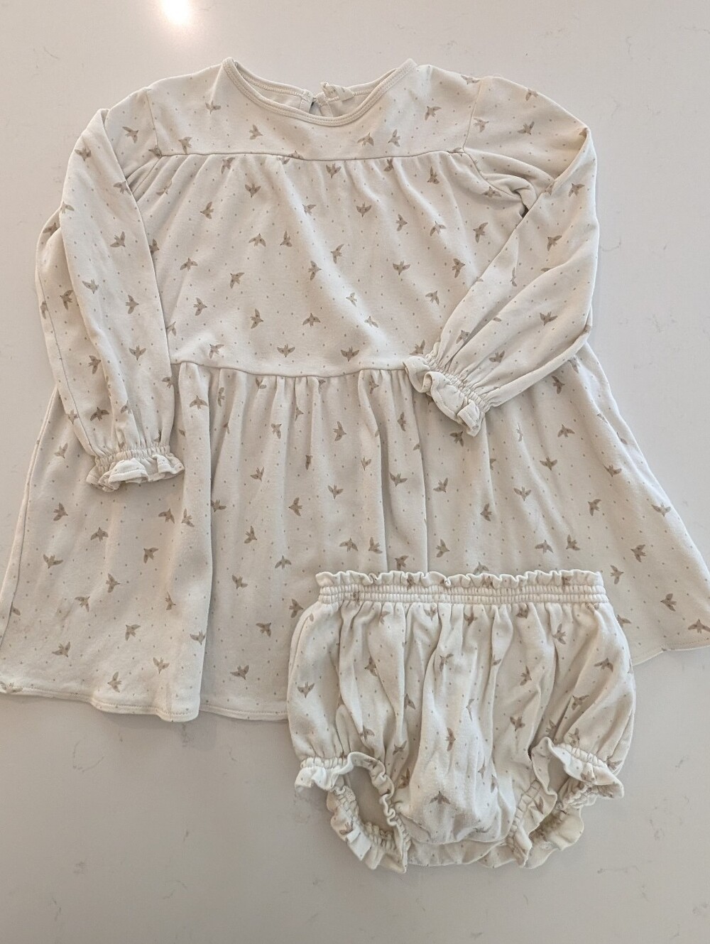 Quincy Mae | Cream Sparrow Dress & Bloomers Set